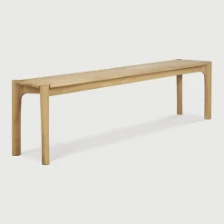 Discount Ethnicraft Eetkamerbank PI Geolied Eikenhout, kleur Naturel