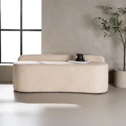 Online Nohr Eetkamerbank Randle Bouclé, kleur Wit