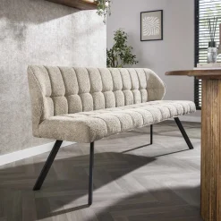 Discount LifestyleFurn Eetkamerbank Thandie Bouclé, 180cm Zand