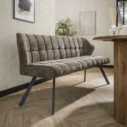 Online LifestyleFurn Eetkamerbank Thandie Hoven stof en zwart staal, 180cm