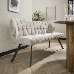 Online LifestyleFurn Eetkamerbank Thandie Hoven stof en zwart staal, 180cm