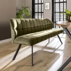 Discount LifestyleFurn Eetkamerbank Thandie Velvet 180cm