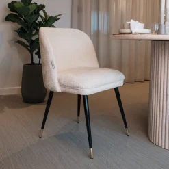 Outlet Richmond Interiors Eetkamerstoel Alicia Chenille, kleur Wit