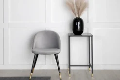 Outlet Nohr Eetkamerstoel Amon Velvet, Met zwart/messing onderstel