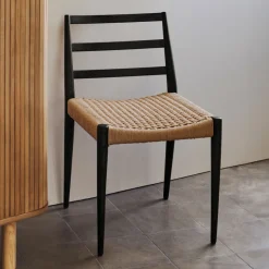 New Kave Home Eetkamerstoel Analy Eikenhout en touw