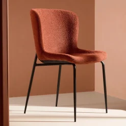 Discount Nohr Eetkamerstoel Artesha Bouclé, kleur Rood