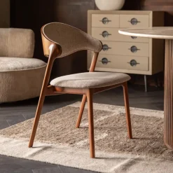 Best Dutchbone Eetkamerstoel Babington Stof en beukenhout