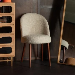 Sale Dutchbone Eetkamerstoel Barbara Bouclé Beige