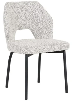 Outlet MUST Living Eetkamerstoel Bloom Bouclé Lichtgrijs