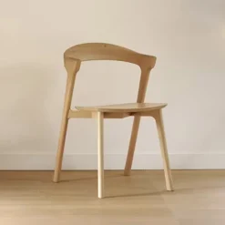 Discount Ethnicraft Eetkamerstoel Bok Geolied Eikenhout, kleur Naturel