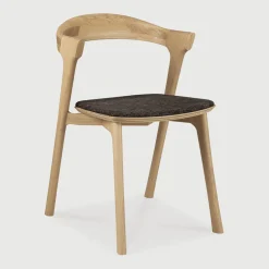 Ethnicraft Eetkamerstoel Bok Gevernist Eikenhout en Stof