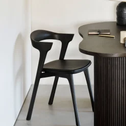 Best Ethnicraft Eetkamerstoel Bok Gevernist Eikenhout en Leder