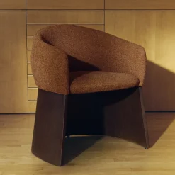 Outlet Kave Home Eetkamerstoel Bosca Chenille en walnoot