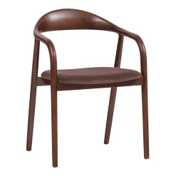 Hot WOOOD Eetkamerstoel Bran Velvet en beukenhout, kleur Bruin