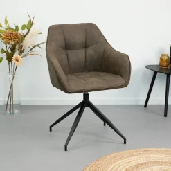 Hot Bendt Eetkamerstoel Brenda, Draaibaar, kleur Olijfgroen