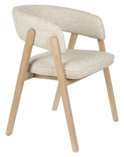 New Zuiver Eetkamerstoel Bright Met armleuning, Eikenhout en stof