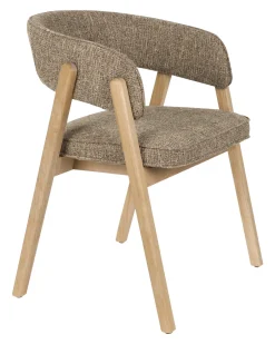 New Zuiver Eetkamerstoel Bright Met armleuning, Eikenhout en stof
