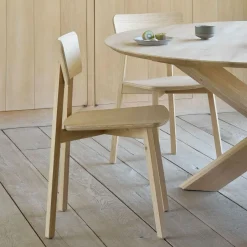 Discount Ethnicraft Eetkamerstoel Casale Geolied Eikenhout, kleur Naturel