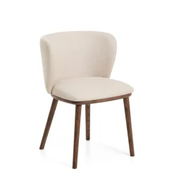 Sale Kave Home Eetkamerstoel Ciselia Grof Chenille en Walnoot