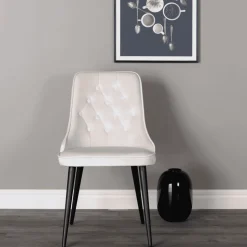 Hot Nohr Eetkamerstoel Damar Velvet, Zwart onderstel