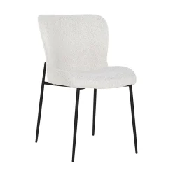 Clearance Richmond Interiors Eetkamerstoel Darby Bouclé, kleur Wit