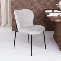 New Richmond Interiors Eetkamerstoel Darby Velvet Khaki