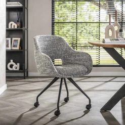 Online LifestyleFurn Eetkamerstoel Deonte Op wieltjes