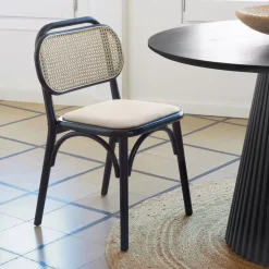 Best Kave Home Eetkamerstoel Doriane Eikenhout en Rotan