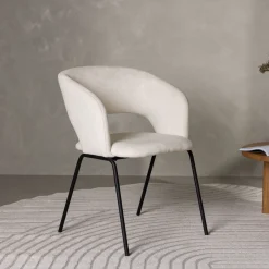 New Nohr Eetkamerstoel Elwood Linnen, kleur Wit