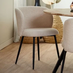 New Light & Living Eetkamerstoel Elyna Teddy, kleur Beige