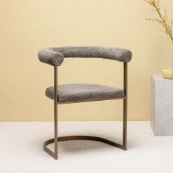 Online Nohr Eetkamerstoel Fabrice Bouclé, kleur Bruin