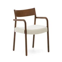 Online Kave Home Eetkamerstoel Falconera Eikenhout en chenille