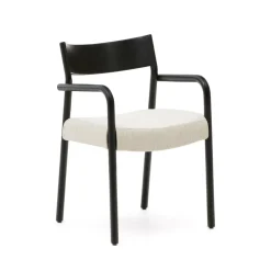 Online Kave Home Eetkamerstoel Falconera Eikenhout en chenille