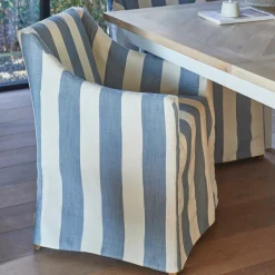 Outlet Rivièra Maison Eetkamerstoel Firenze kleur French Blue Stripe