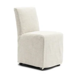 Online Rivièra Maison Eetkamerstoel Firenze Op wielen, Rich Tweed, kleur Antique White