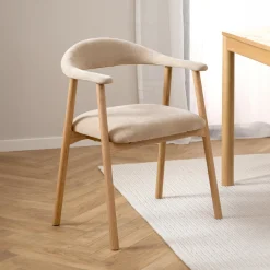 Best Bendt Eetkamerstoel Gerado Eikenhout en chenille, kleur Beige