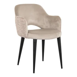 Discount Richmond Interiors Eetkamerstoel Giovanna Velvet en stof, kleur /Rose Khaki