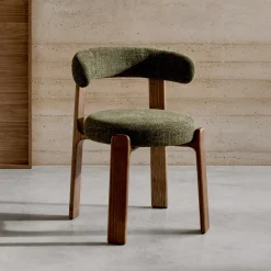 Sale Kave Home Eetkamerstoel Granite Chenille en noten essenhout