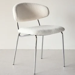 Outlet Nohr Eetkamerstoel Jannet Bouclé, kleur Wit