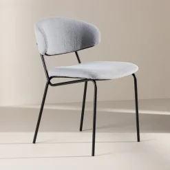 Sale Nohr Eetkamerstoel Jannet Bouclé, kleur Lichtblauw