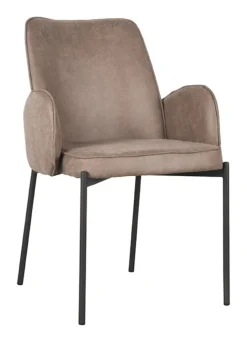 Hot LABEL51 Eetkamerstoel Joni Micro Suede, kleur Taupe