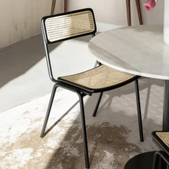 Clearance Zuiver Eetkamerstoel Jort Rotan Naturel/Zwart