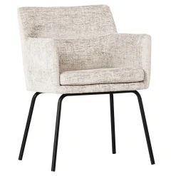 New WOOOD Eetkamerstoel Kam Structure Velvet Off White