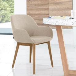Online Kave Home Eetkamerstoel Konna Met houten onderstel