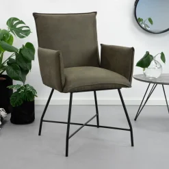 Discount Sohome Eetkamerstoel Kostas met armleuning Groen