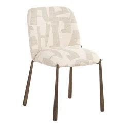 Clearance Richmond Interiors Eetkamerstoel Lana Graffic stof, kleur Beige
