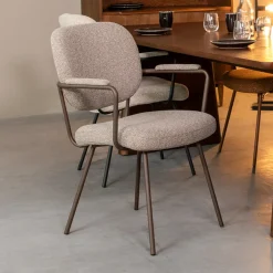 Sale LABEL51 Eetkamerstoel Lausanne Met armleuning, Bouclé