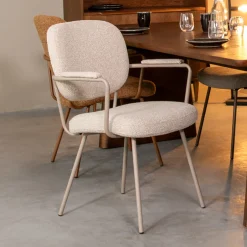 Sale LABEL51 Eetkamerstoel Lausanne Met armleuning, Bouclé
