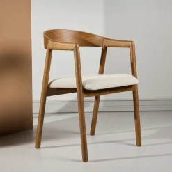 Outlet Nohr Eetkamerstoel Lenna Essenhout en stof