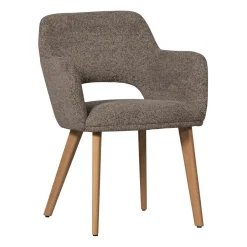 WOOOD Eetkamerstoel Murat Bruin onderstel, Chenille